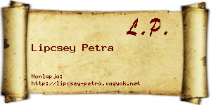 Lipcsey Petra névjegykártya