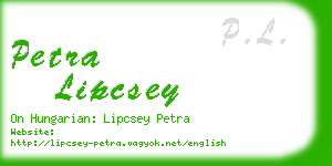 petra lipcsey business card